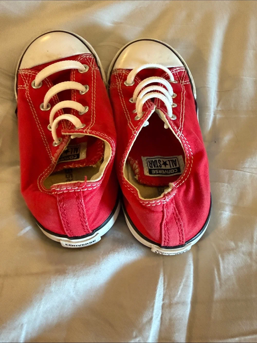 Converse Kids Red Low-Top Slip-On Sneakers with White Accents